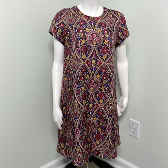 J. McLaughlin Paisley Silk Swing Dress - Picture 1 of 7